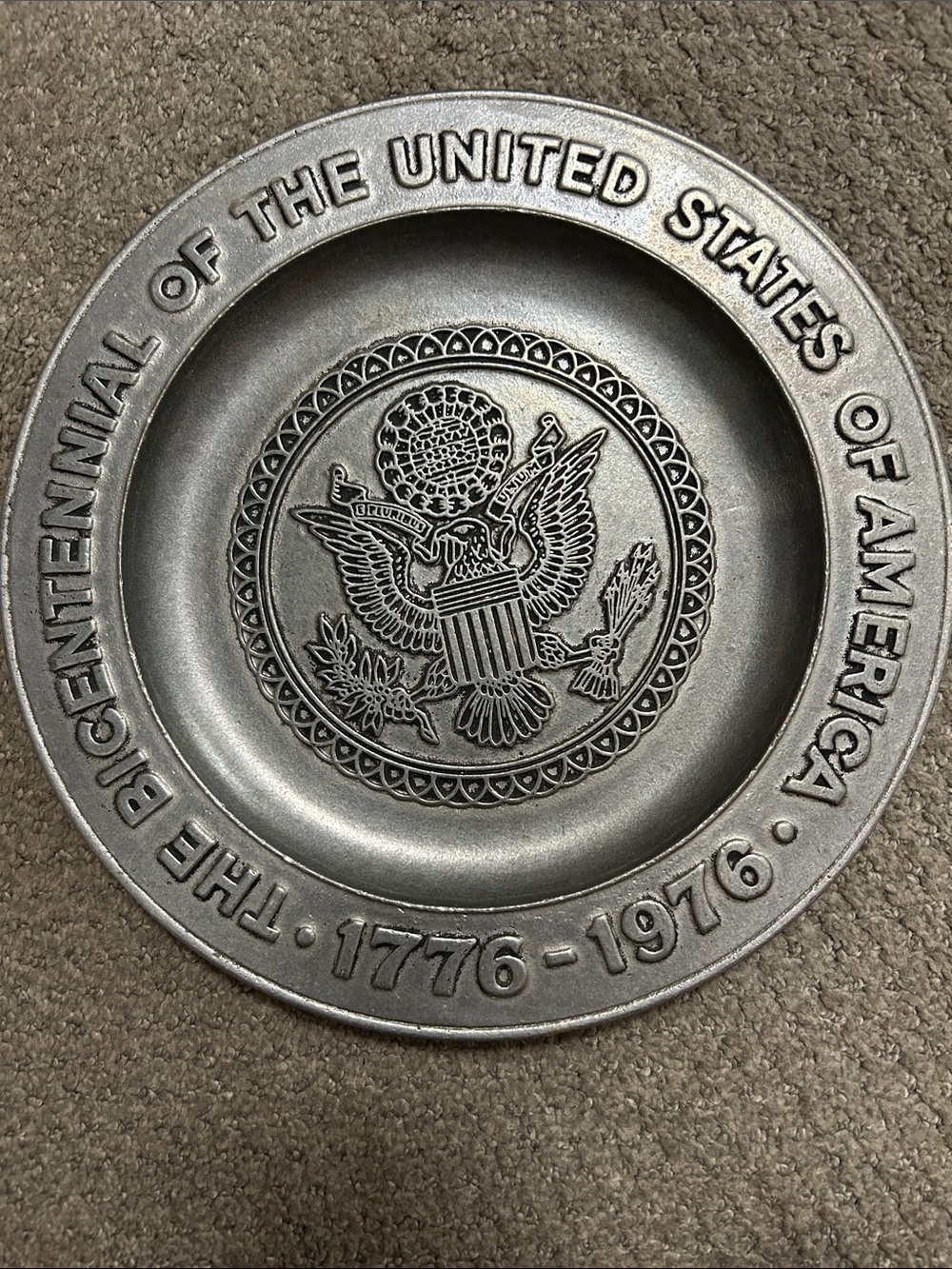 Bicentennial Commemorative Pewter Plate 1776-1976 -